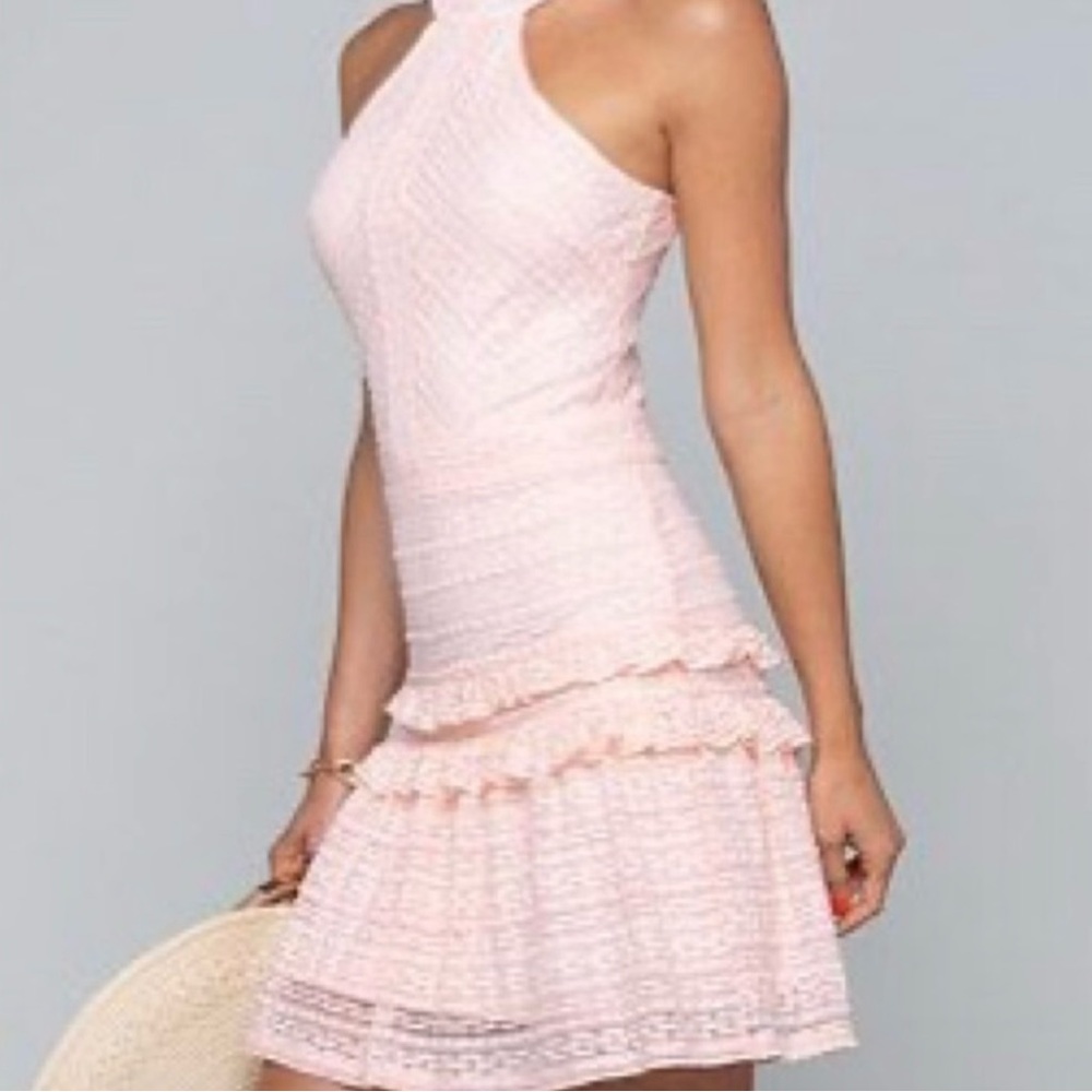 Bebe pink stripe lace dress - Picture 1 of 7